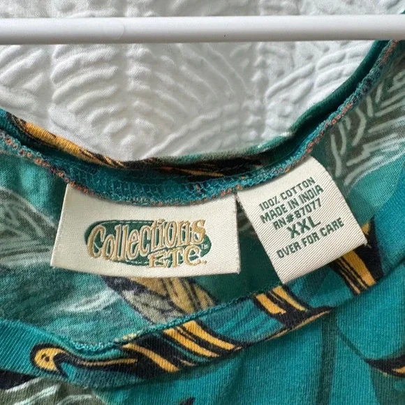 Collections Etc Womens 3/4 Sleeve Tunic Set of 2 Floral Geometric Print Size XXL - Picture 6 of 8